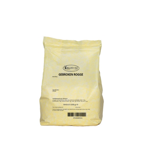 Gebroken Rogge 1kg Gebroken Rogge, 1 kg zak