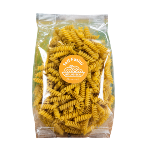 Teff Fusilli volkoren pasta glutenvrij Teff Fusilli volkoren pasta glutenvrij